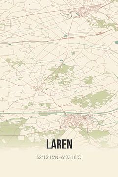 Vintage map of Laren (Gelderland) by Rezona