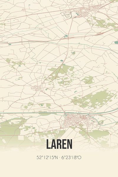 Vintage map of Laren (Gelderland) by Prints of Place