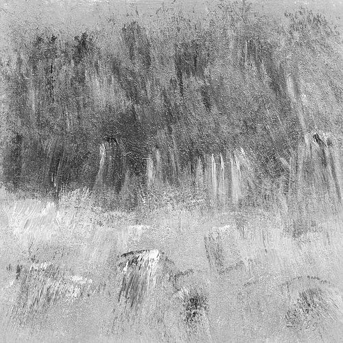 EH PAINTING ART 1989 #0390 Bloemenveld Zwart-wit