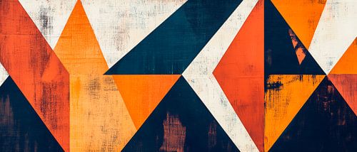 Geometrisch kleurenspel in warme tinten