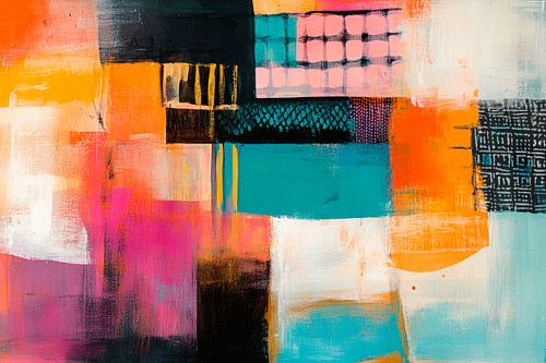 Kleurrijke abstractie op canvas