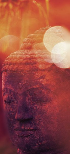 Kopf eines Buddha rot-orange van MR OPPX