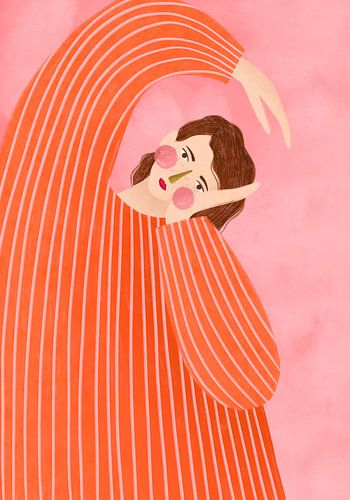 De vrouw met de oranje jurk