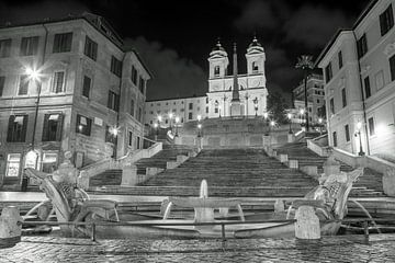 Spanish Steps Rome (black and white) by t.ART