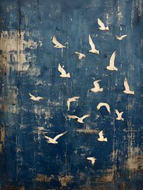 Flock of birds in flight by IamHome Studio