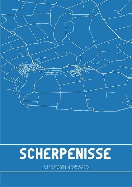 Blueprint | Map | Scherpenisse (Zeeland) by Prints of Place