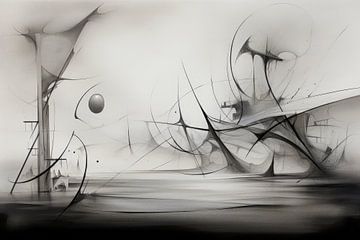 Abstrakt, schwarz-weiß-grau, Minimalismus - 4 von Joriali Abstract