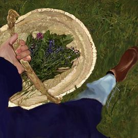 Korb mit Wildblumen von Osheensgallery