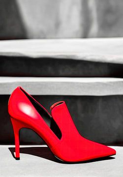 Talons aiguilles rouges : l'art de la chaussure élégante sur Frank Heinz