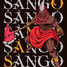 Shango - Yoruba-god van de donder en bliksem van Pixelbull Design
