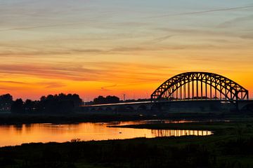 Sunset IJssel bridge Zwolle Netherlands by Laura Krol