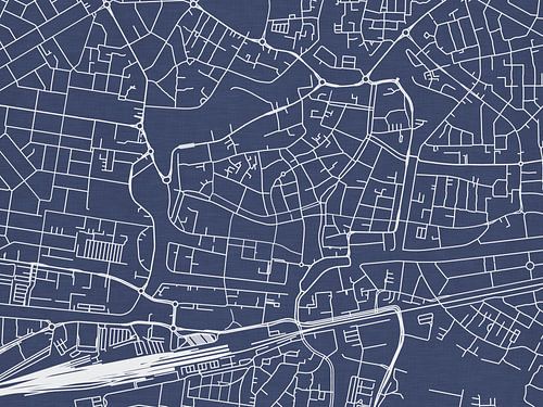 Kaart van Leeuwarden Centrum in Royaal Blauw