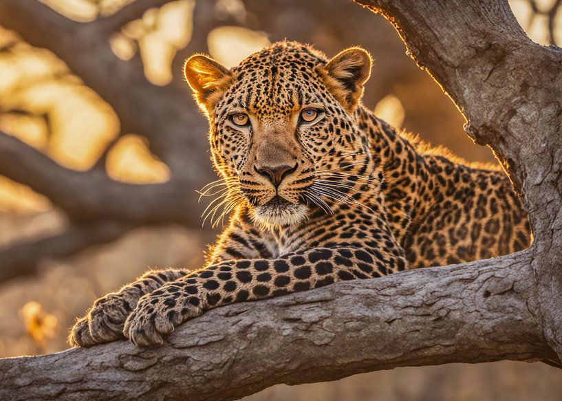Leopard lurking for prey by Kees van den Burg
