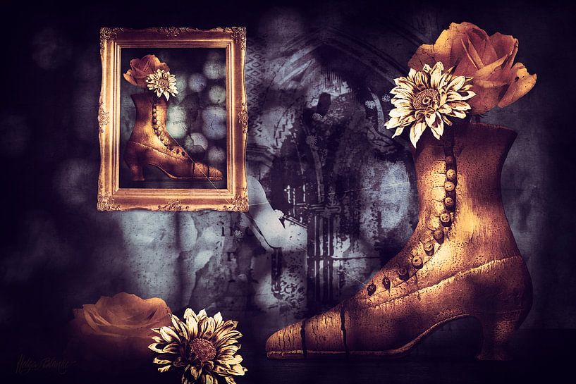 Chaussure avec des roses par Helga Blanke