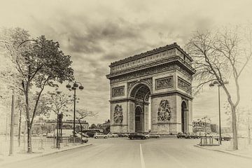 Paris - Arc de Triomphe (noir et blanc) sur Toon van den Einde