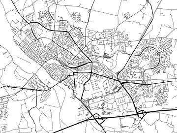 Karte von Deventer in Schwarz ud Weiss von Map Art Studio