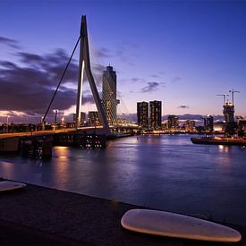 Erasmus Bridge by night by Chris de Vogel