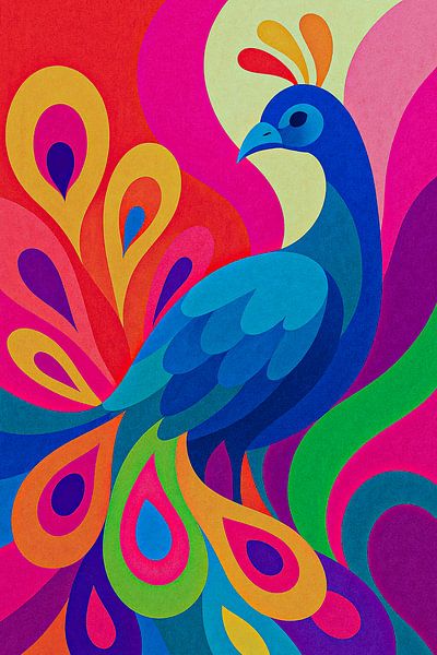 Peacock in Fiery Colour by Ainoeska