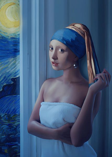 Starry Night Girl by Artwork Shop