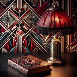 Lamp Art Deco und Buch von Tatjana Korneeva