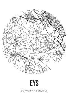 Eys (Limburg) | Landkaart | Zwart-wit van Rezona