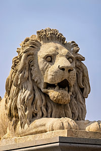 Die Löwen der Kettenbrück von Budapest