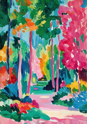 A colourful forest in vibrant colours