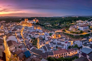 White mountain village of Setinel de las Bodegas in the evening light by Voss photography