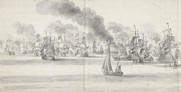 Zeeslag voor Katwijk, 1653 van Atelier Liesjes