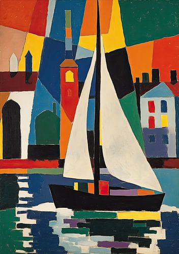 Sailboat ship poster art print mural wall art