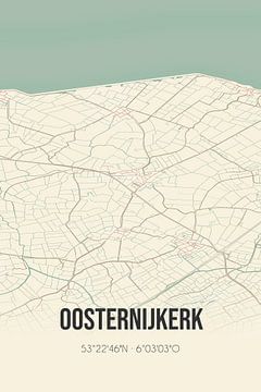 Vintage landkaart van Oosternijkerk (Fryslan) van MijnStadsPoster