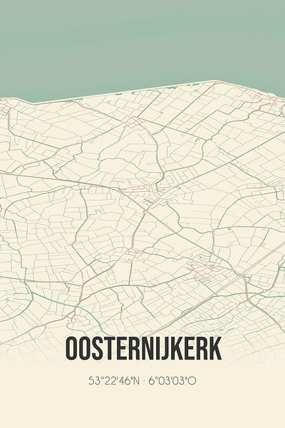 Vintage map of Oosternijkerk (Fryslan) by Prints of Place