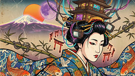 Geisha japonaise sur my pixel art