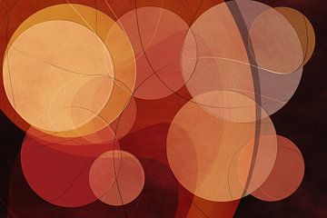 Retro Kreise orange und rot