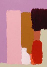 Abstracte kleurvlakken in roze en oker van Niklas Maximilian