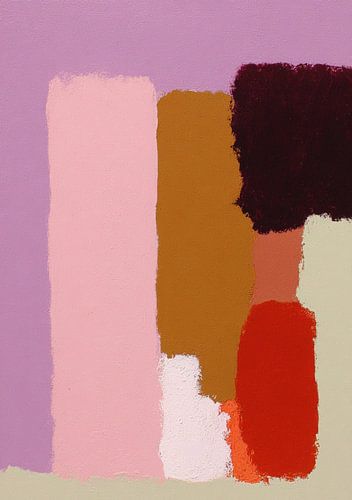 Abstracte kleurvlakken in roze en oker