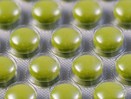 Macro van een pak tabletten