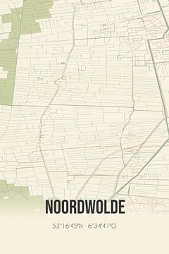 Vintage map of Noordwolde (Groningen) by Rezona