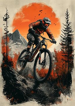 Defying Gravity: Mountain Biker's Leap of Courage