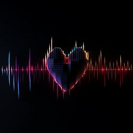 Heartbeat modern colourful by TheXclusive Art