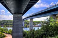 Gezicht op de brug over het Noord-Oostzeekanaal van Kiel van MPfoto71 thumbnail