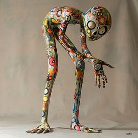 colourful whimsical doll by Gelissen Artworks
