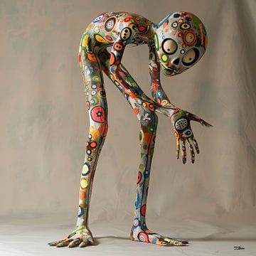 poupée fantaisiste colorée sur Gelissen Artworks