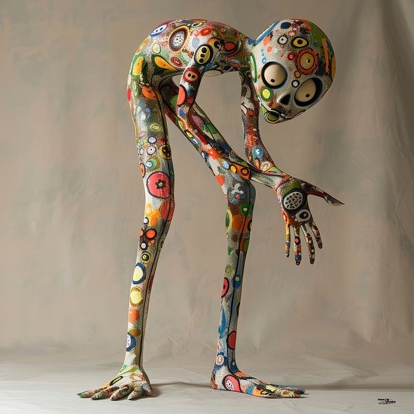 bunte skurrile Puppe von Gelissen Artworks