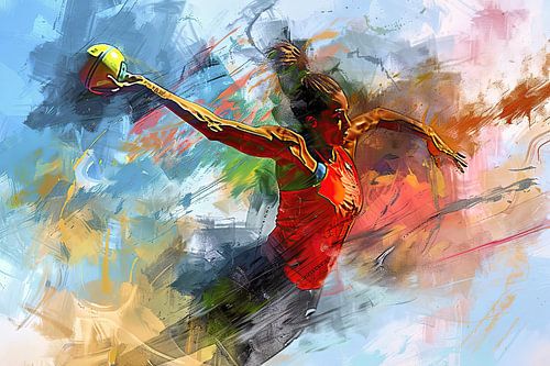 Dynamic athlete in the throw