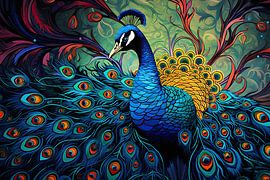 Peacock Colourful by Eye catching paintings