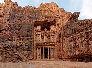Al Khazneh, The treasury (de schatkamer) in Petra, Jordanië van x imageditor
