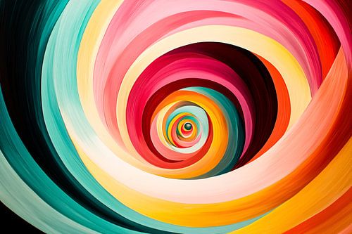 Kleurrijke abstracte spiraal kunst