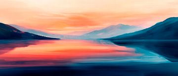 Berg horizon in het avondlicht van Poster Art Shop