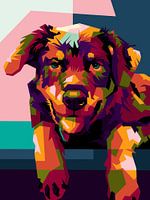 Hond huisdier in wpap kunst